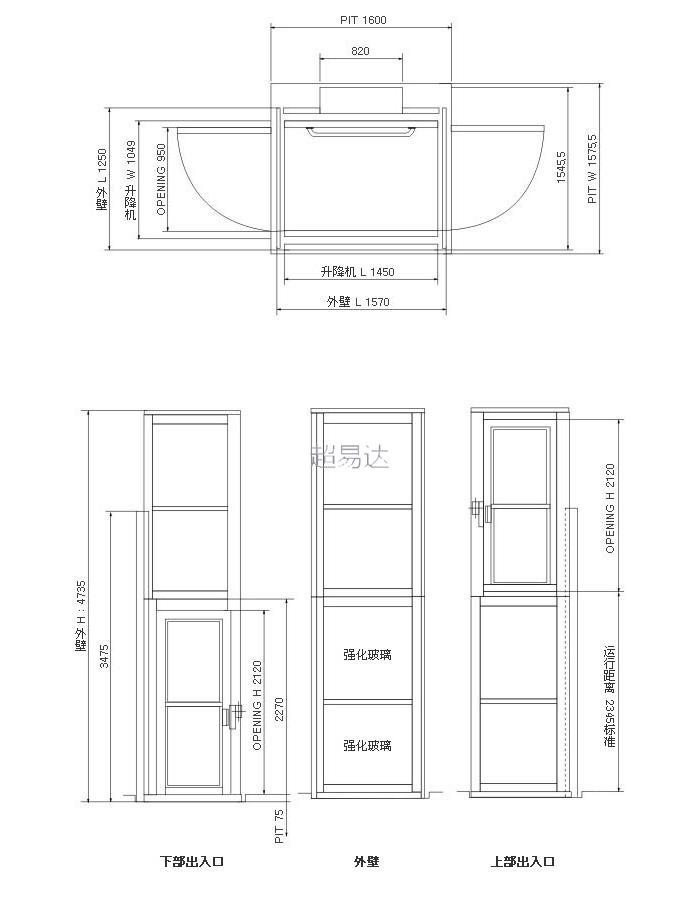 井道升降平臺示意圖